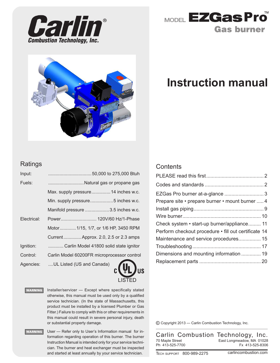 Carlin EZGasPro User Manual | 24 pages