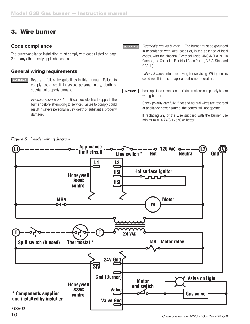 Wire burner | Carlin G3B User Manual | Page 10 / 24