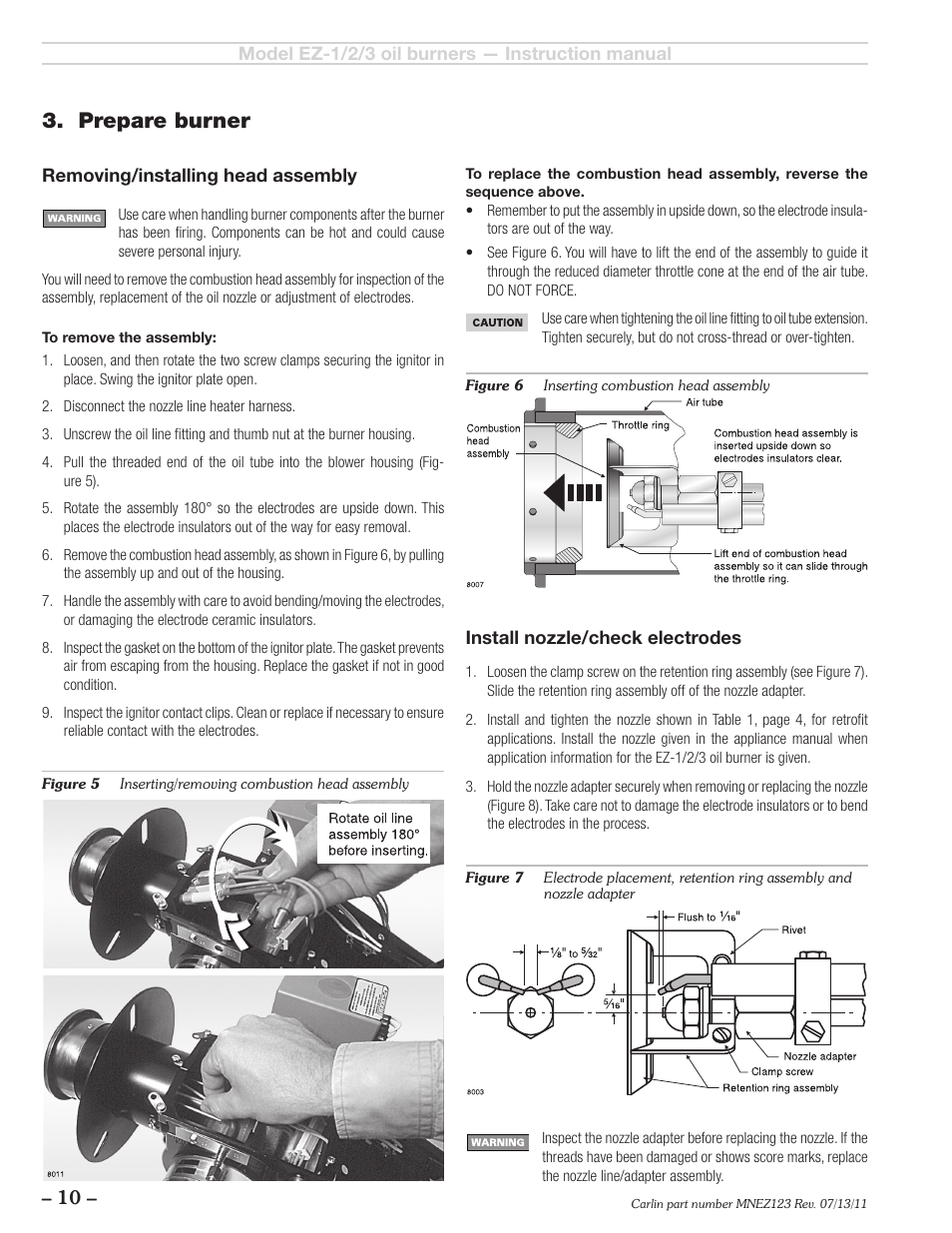 Prepare burner | Carlin EZ-1/2/3 User Manual | Page 10 / 28