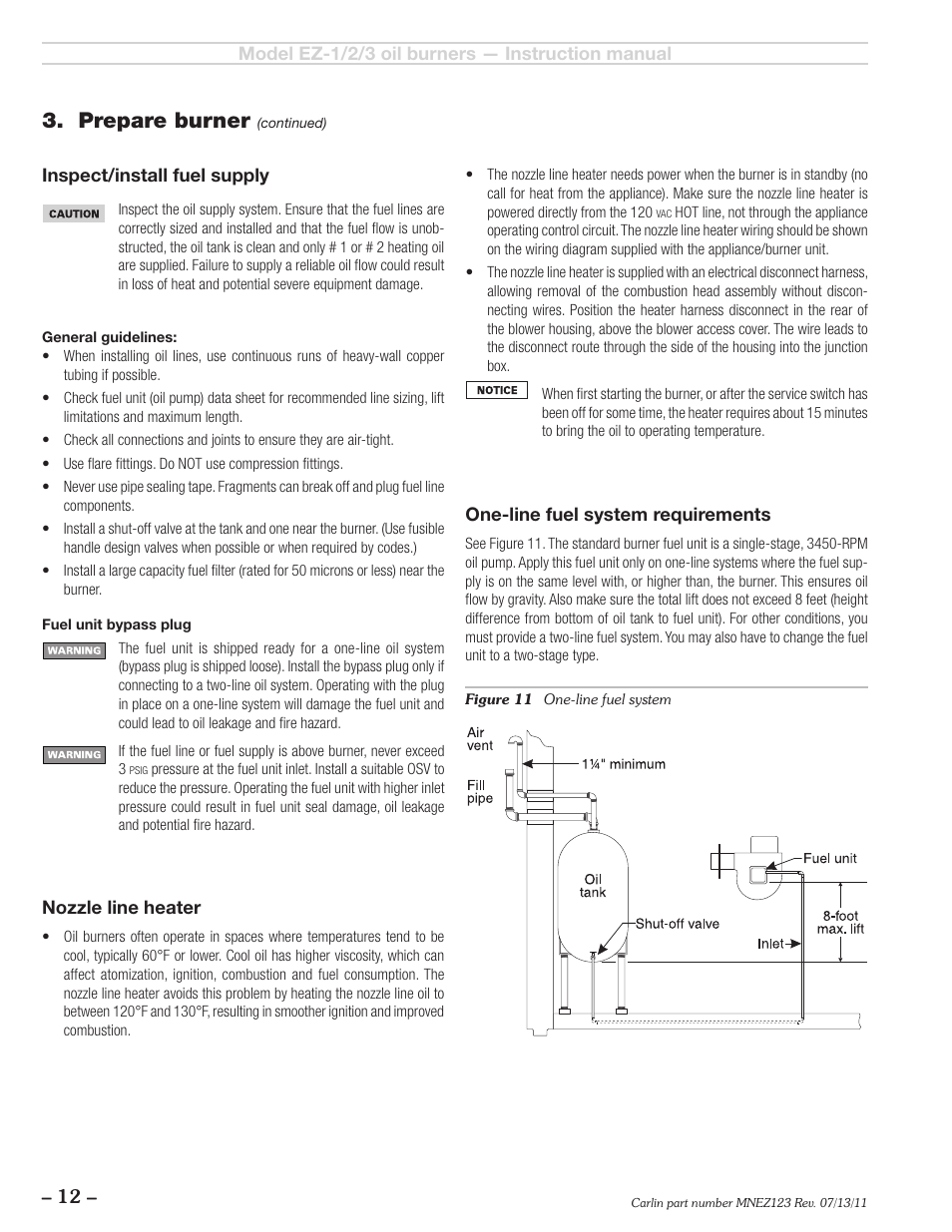 Prepare burner | Carlin EZ-1/2/3 User Manual | Page 12 / 28