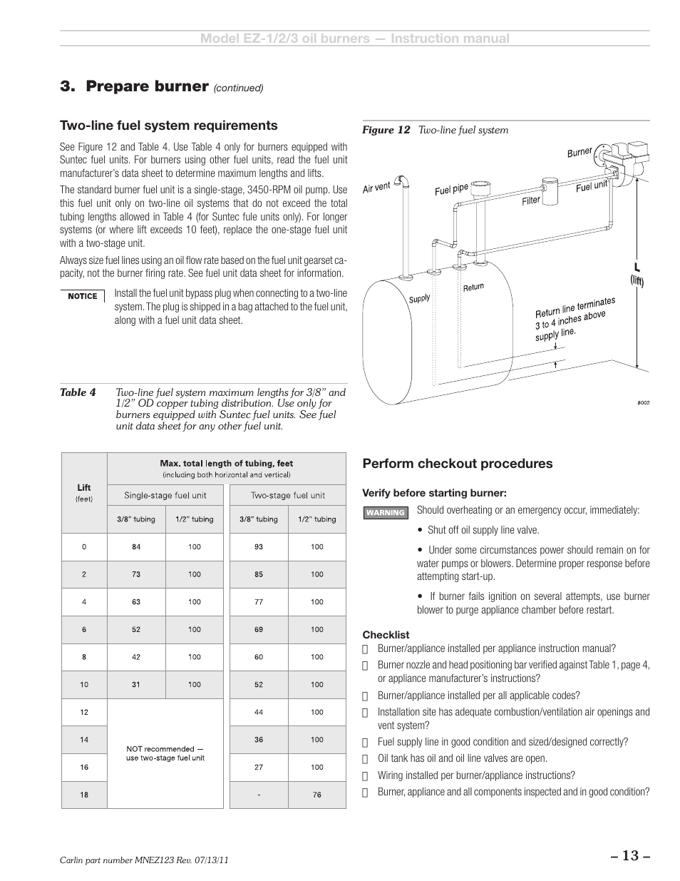 Prepare burner | Carlin EZ-1/2/3 User Manual | Page 13 / 28