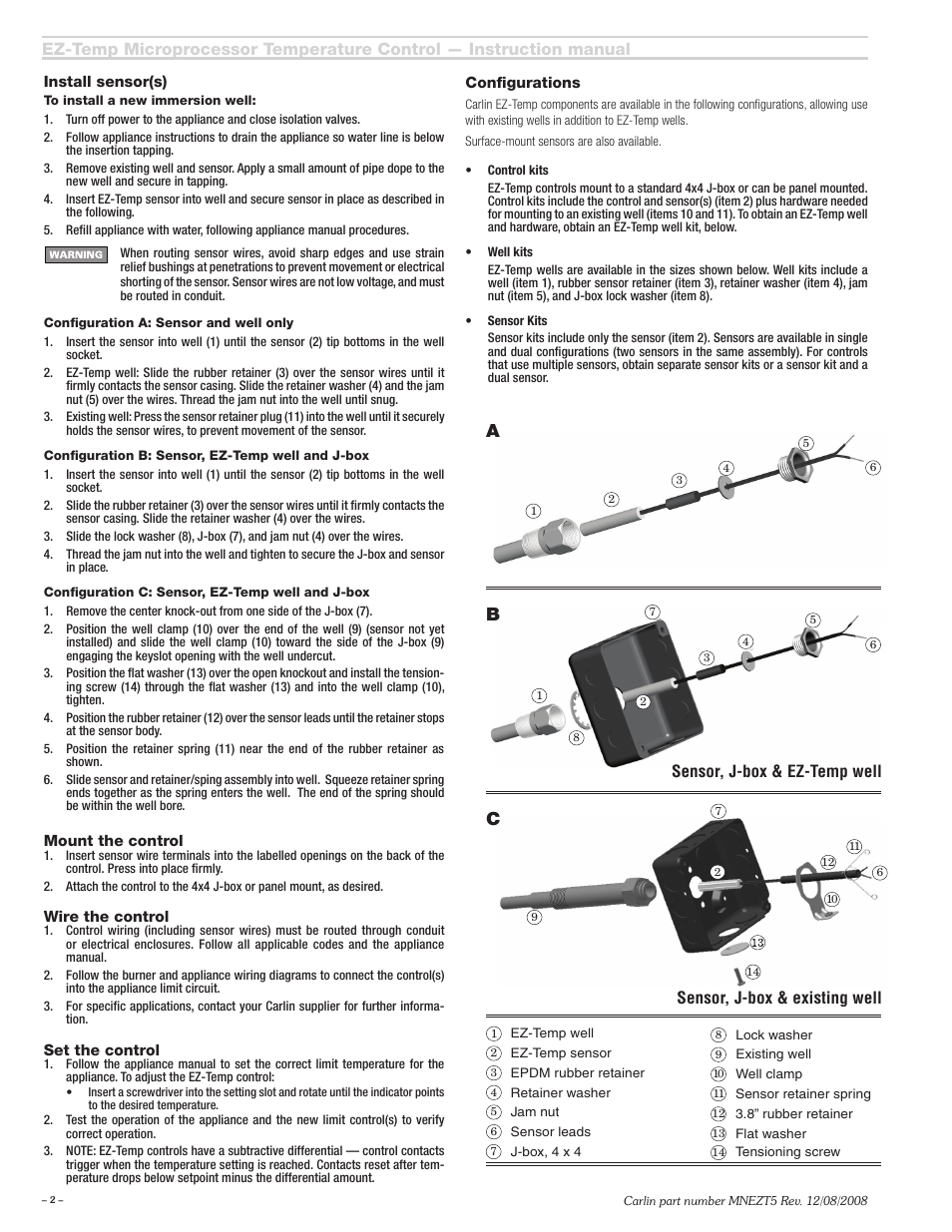 Carlin EZ-Temp User Manual | Page 2 / 2