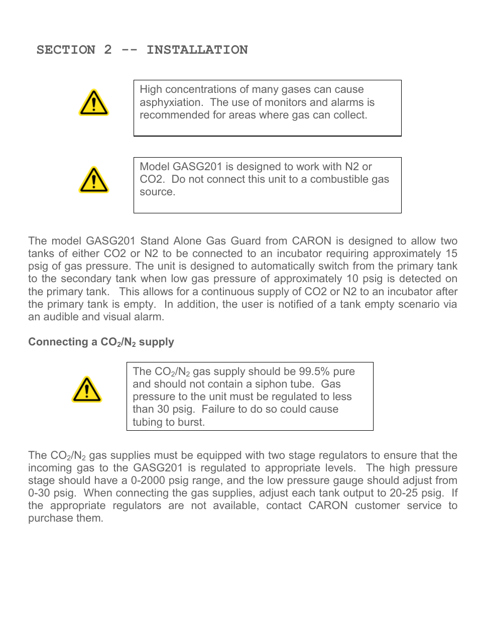 Caron GASG201 User Manual | Page 8 / 13