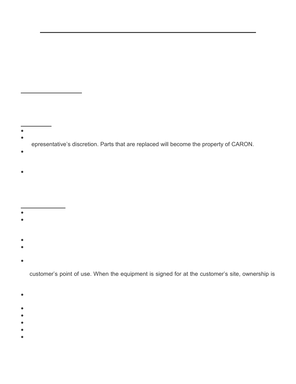 Equipment international limited warranty | Caron CRSY102 User Manual | Page 5 / 29