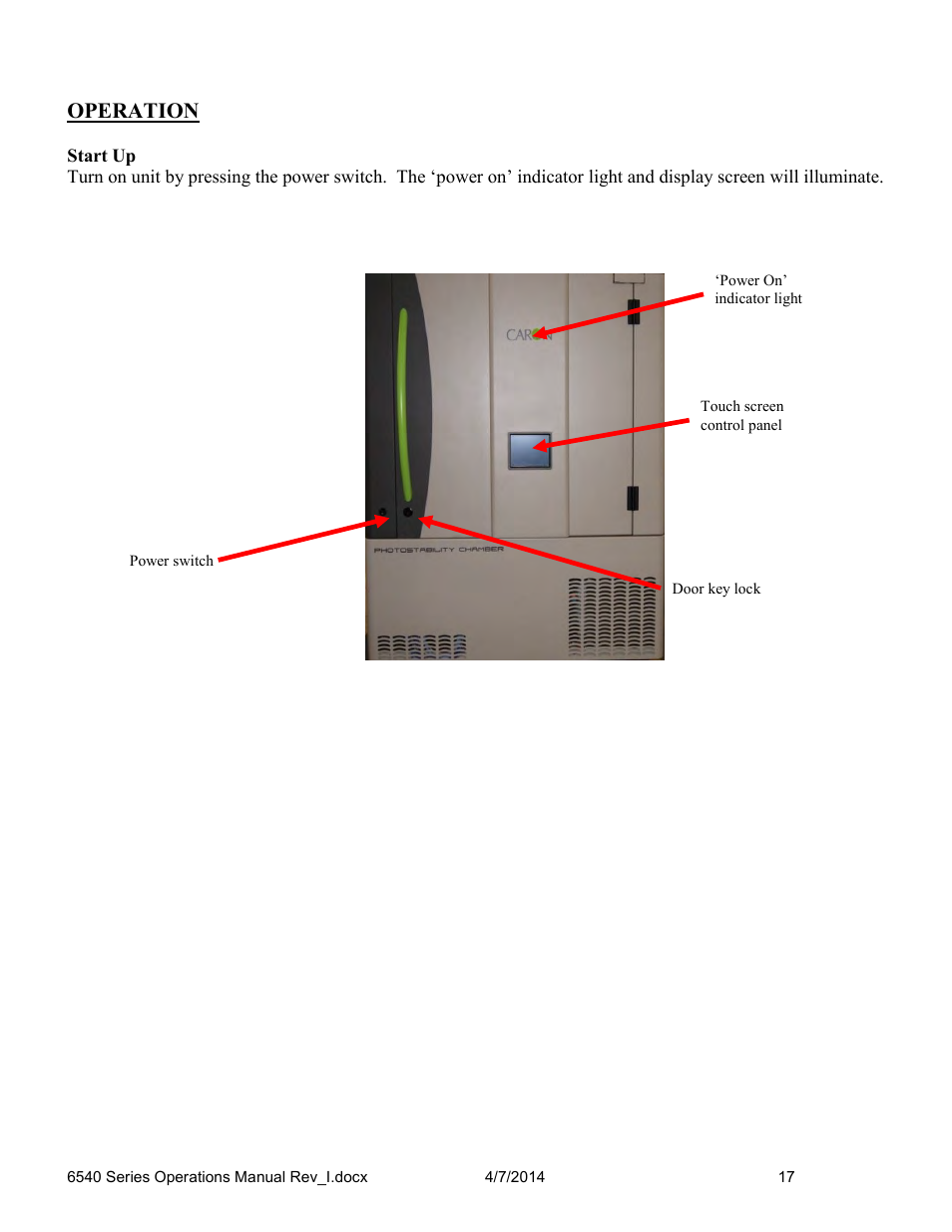 Operation | Caron 6545 User Manual | Page 17 / 68