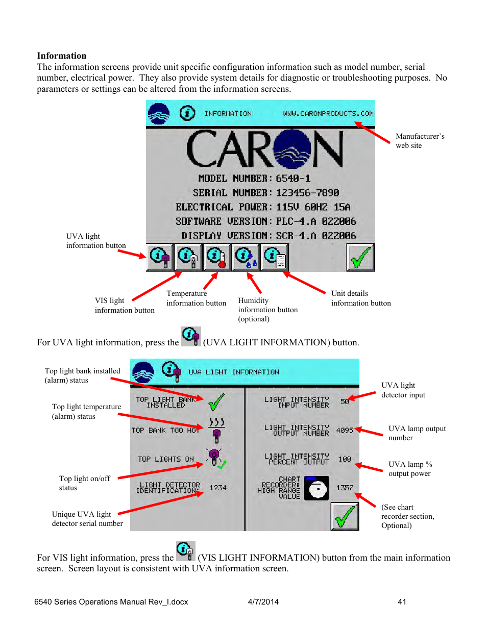 Caron 6545 User Manual | Page 41 / 68