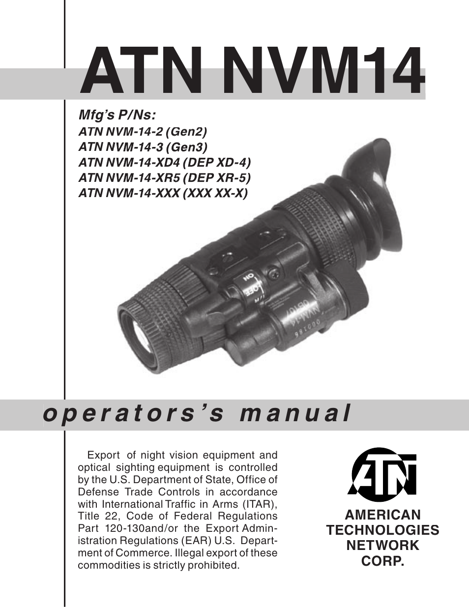 ATN NVM14 User Manual | 62 pages