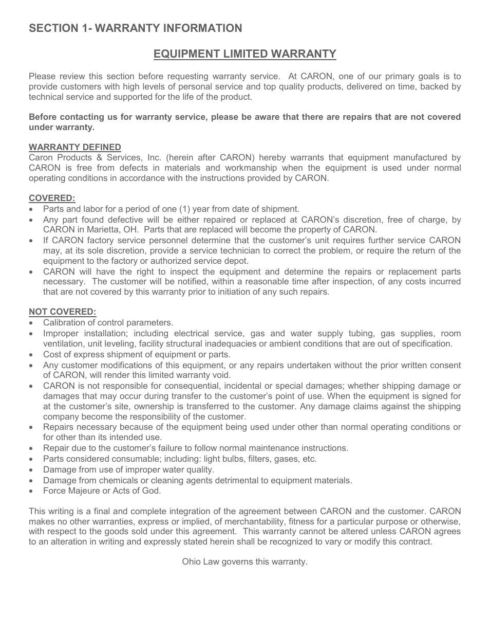 Caron 7304 User Manual | Page 5 / 80