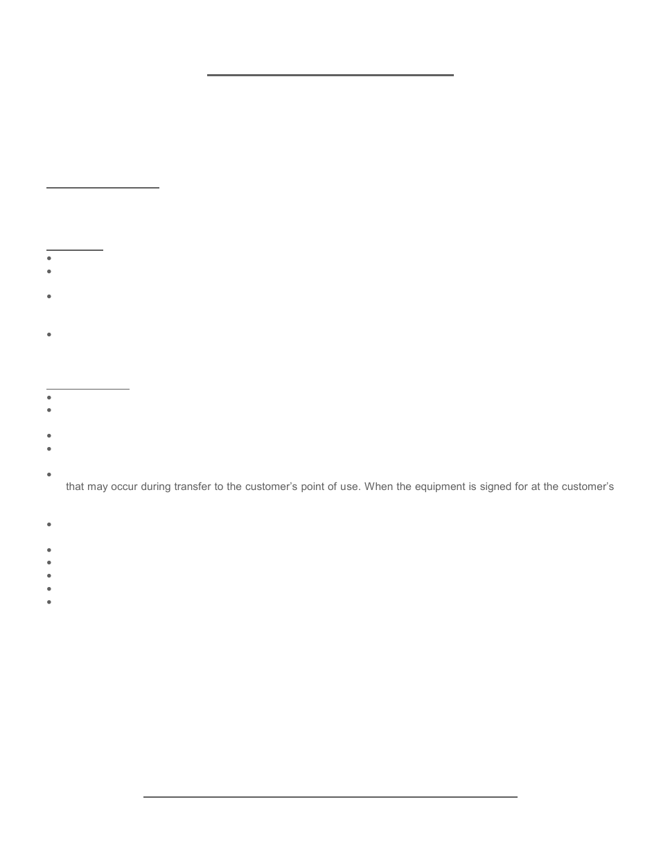 Equipment limited warranty, Equipment international limited warranty | Caron 6105 User Manual | Page 3 / 22