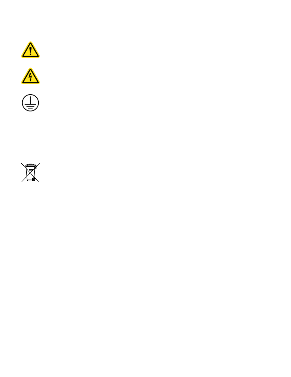 International symbols and definitions, Warnings | Caron 6105 User Manual | Page 7 / 22