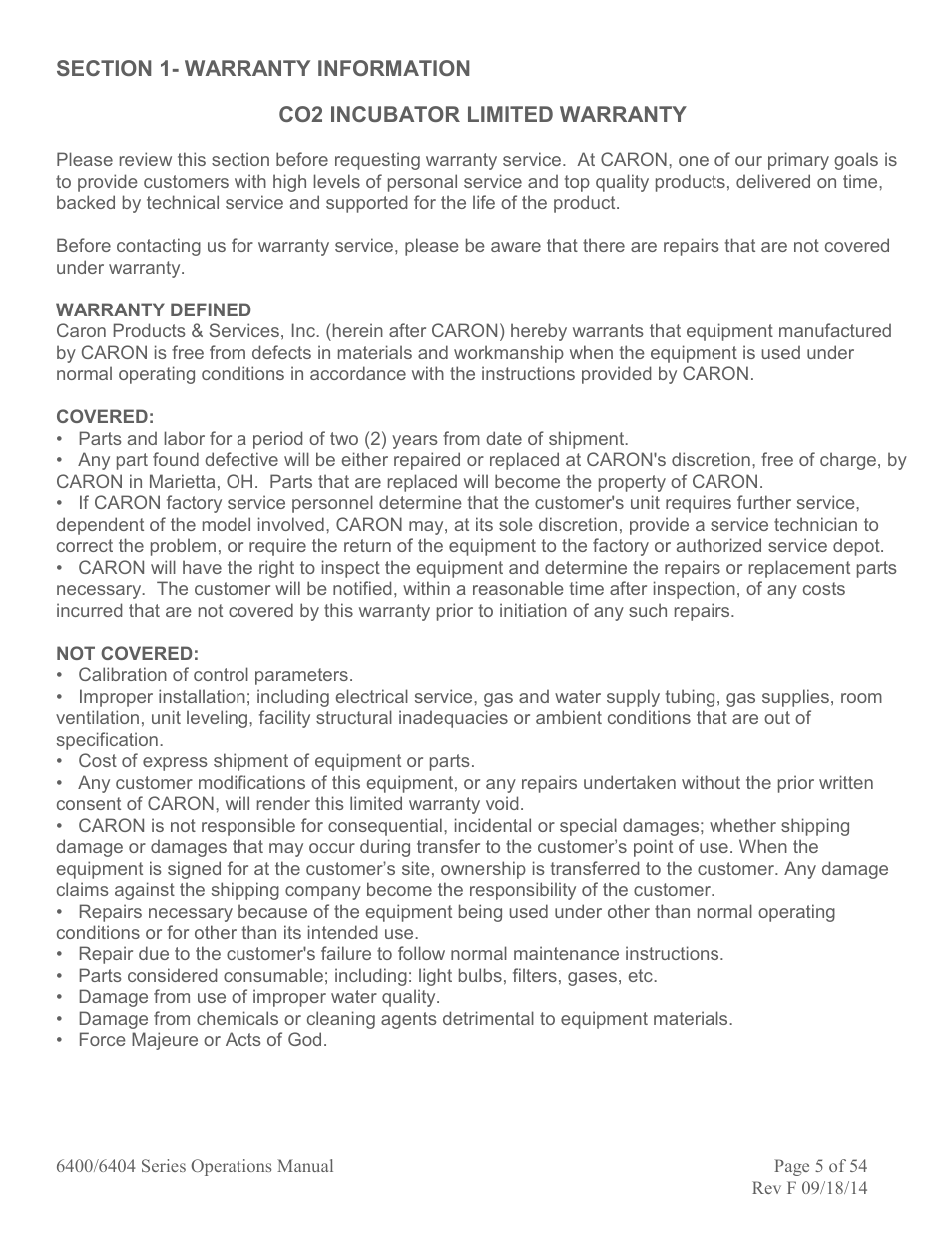 Caron 6404-4 User Manual | Page 5 / 54
