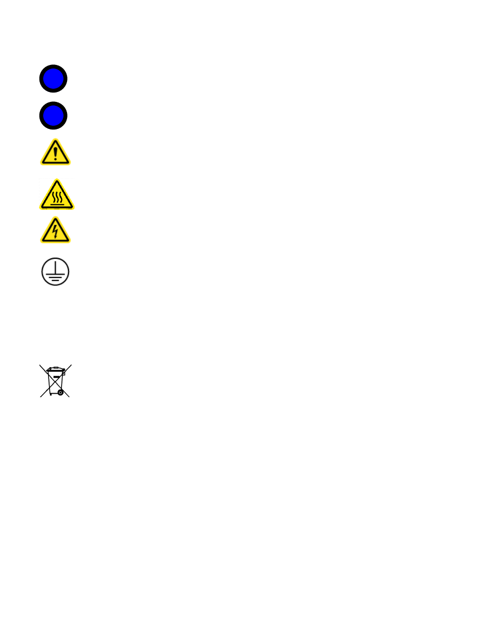 International symbols and definitions, Warnings | Caron 2050 User Manual | Page 8 / 21