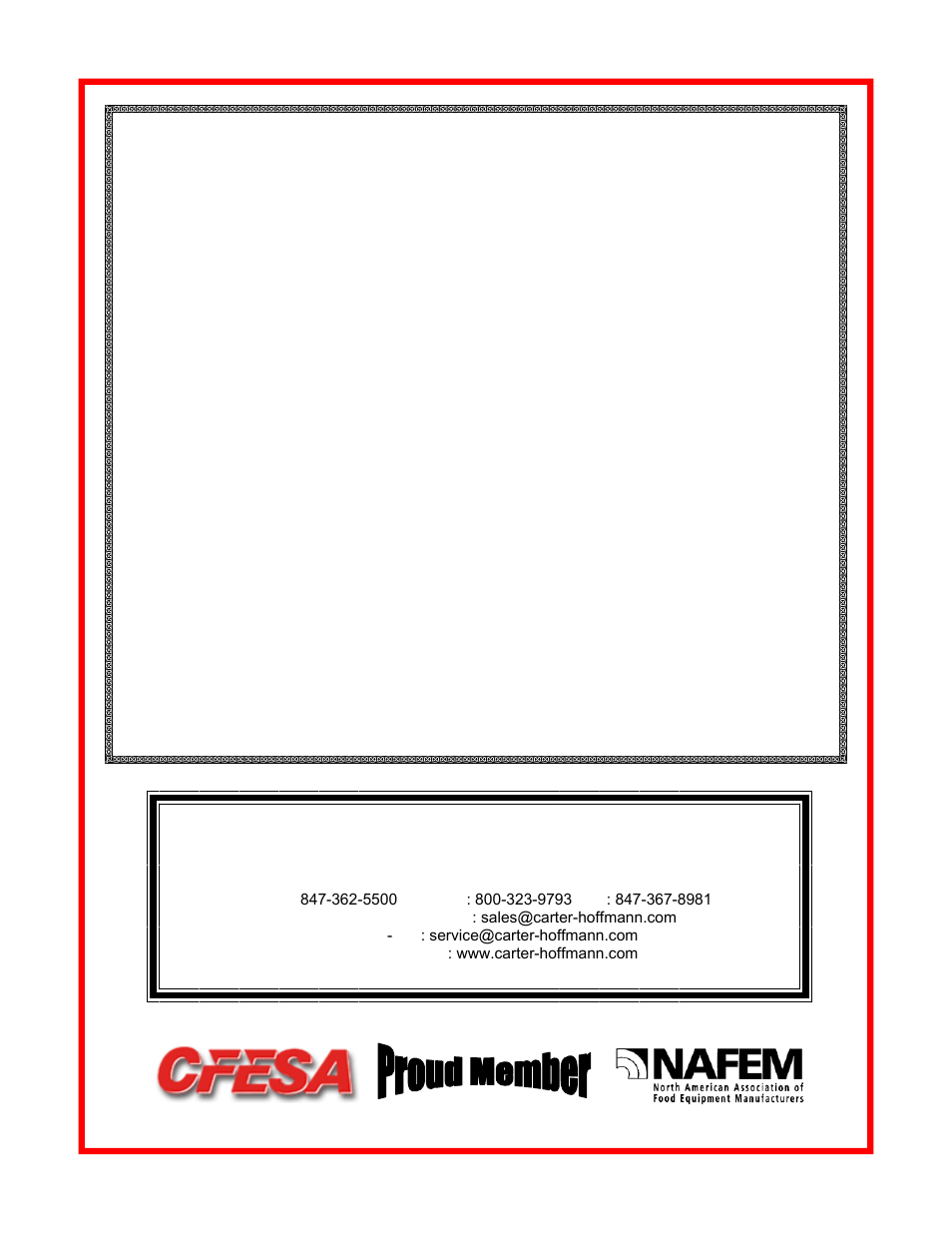 Carter-hoffmann warranty, Warranty exclusions and limitations | Carter-Hoffmann MZ243S-2T User Manual | Page 13 / 13