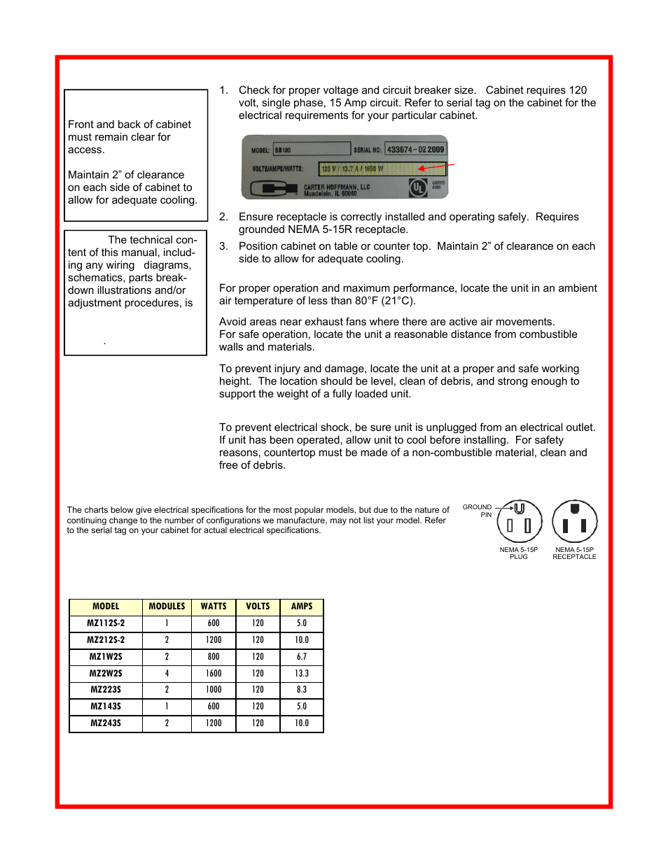 Carter-Hoffmann MZ243S-2T User Manual | Page 4 / 13