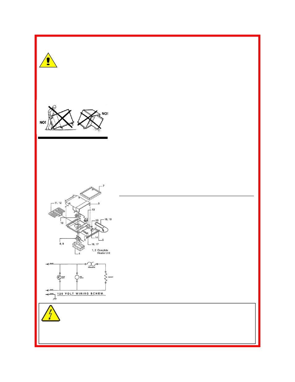 Maintenance, Caution, Replacement parts & wiring diagram | Carter-Hoffmann PH912 User Manual | Page 9 / 10
