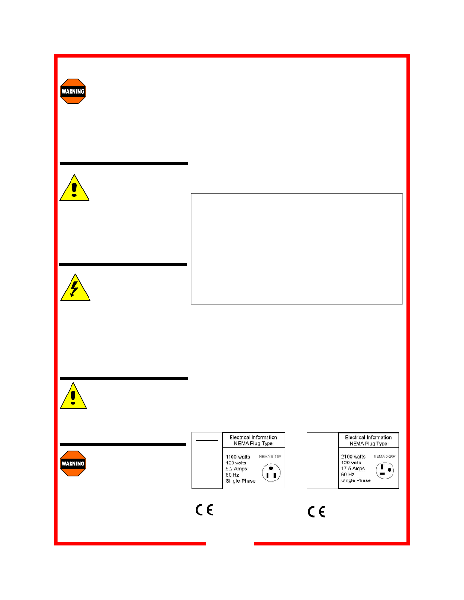 Caution, Warning | Carter-Hoffmann HL8-18 User Manual | Page 5 / 14