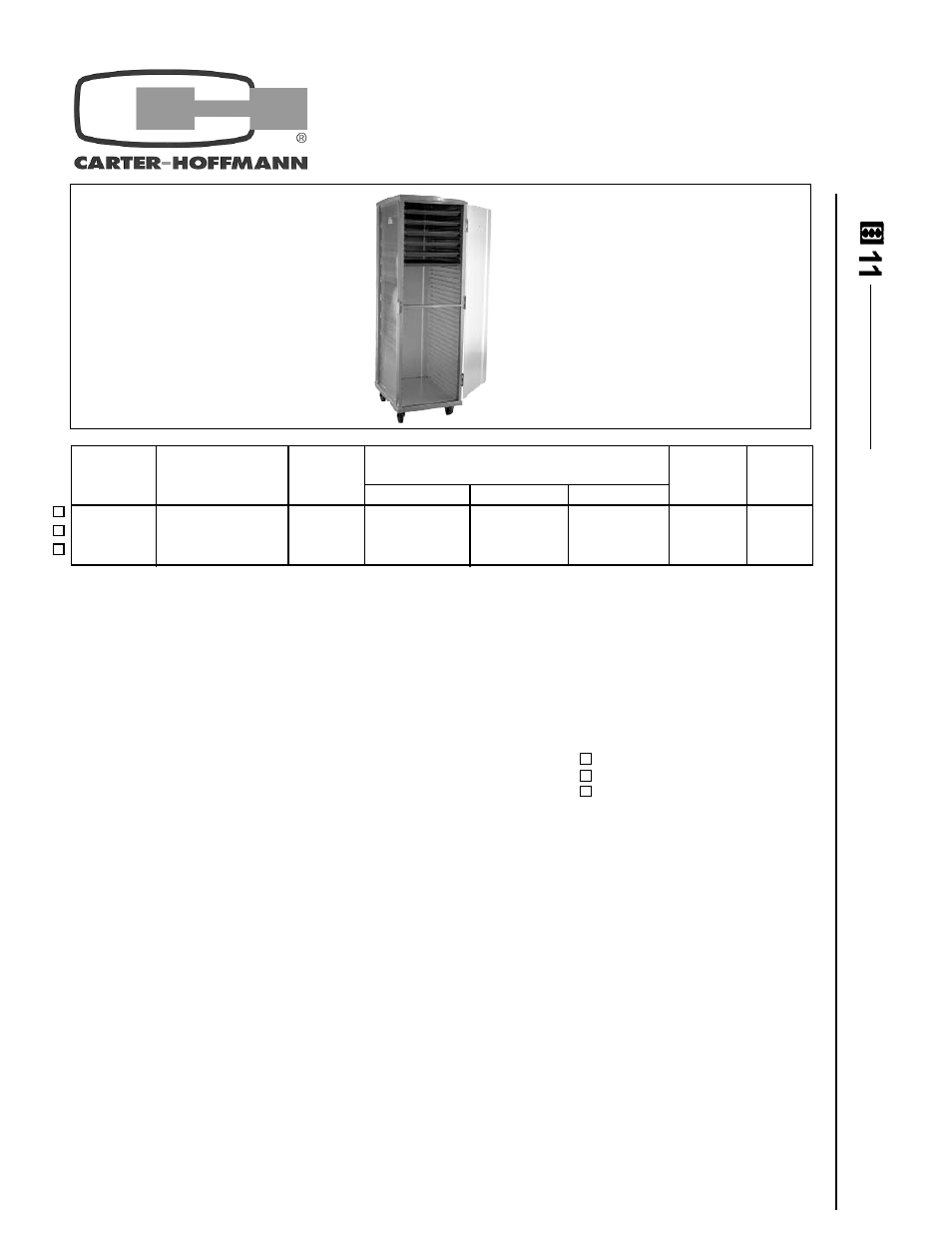 Specifica tions, Carter-hoffmann | Carter-Hoffmann E8639H User Manual | Page 2 / 2