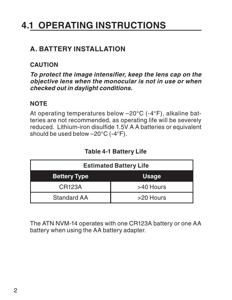 1 operating instructions | ATN NVM14 User Manual | Page 32 / 64