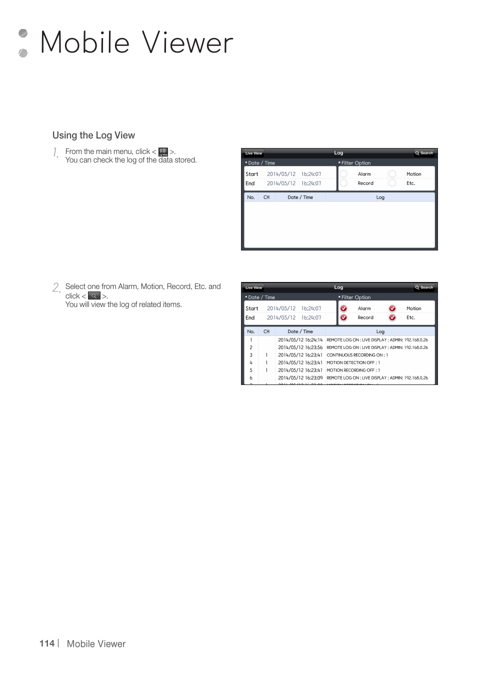 Mobile viewer | CCTV Camera Pros iDVR-PRO A Series DVRs User Manual | Page 114 / 136