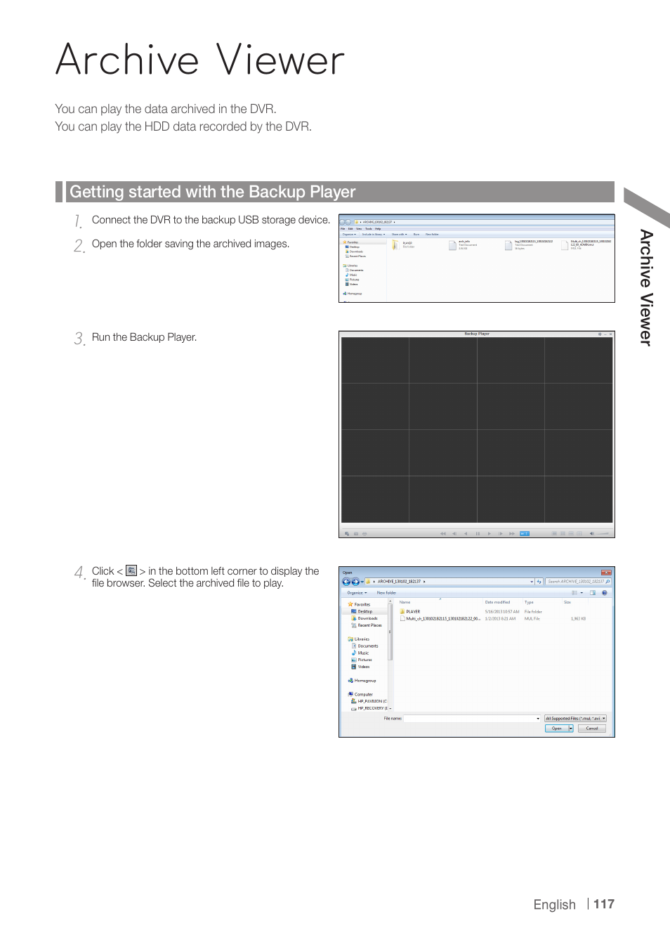 Archive viewer | CCTV Camera Pros iDVR-PRO A Series DVRs User Manual | Page 117 / 136
