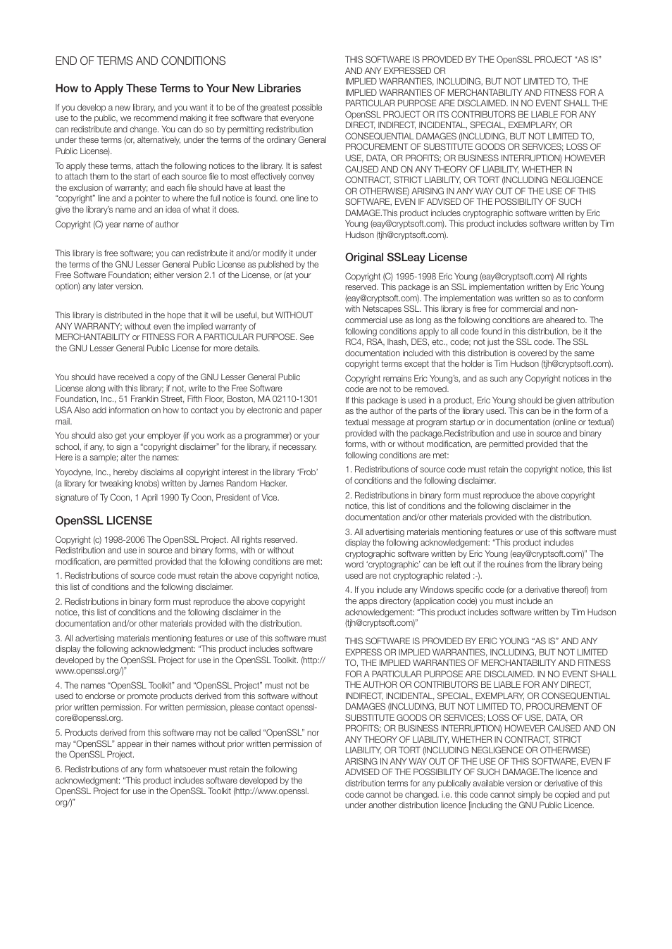 Openssl license, Original ssleay license | CCTV Camera Pros iDVR-PRO A Series DVRs User Manual | Page 135 / 136