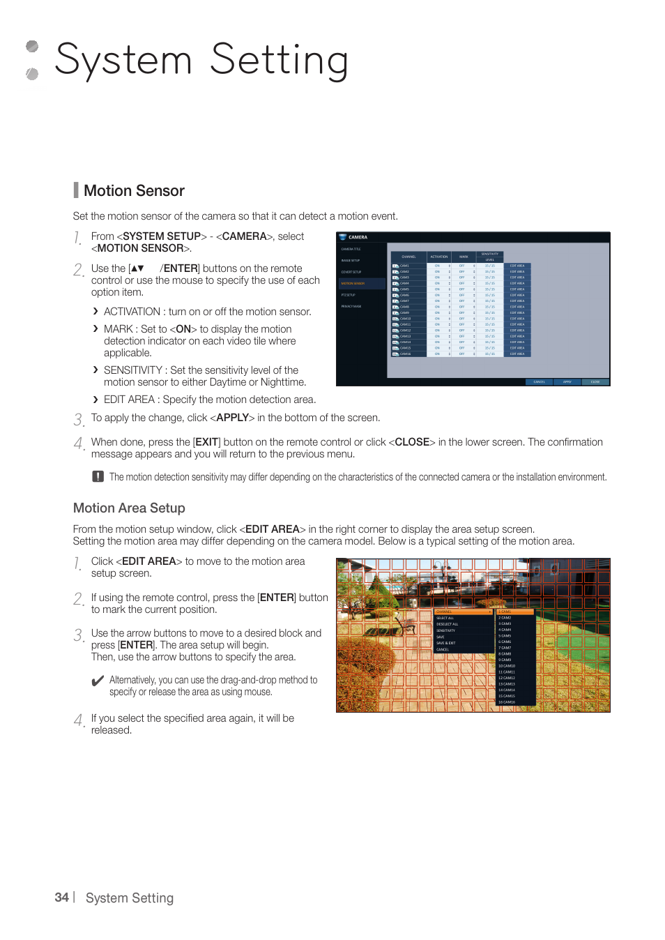 System setting | CCTV Camera Pros iDVR-PRO A Series DVRs User Manual | Page 34 / 136