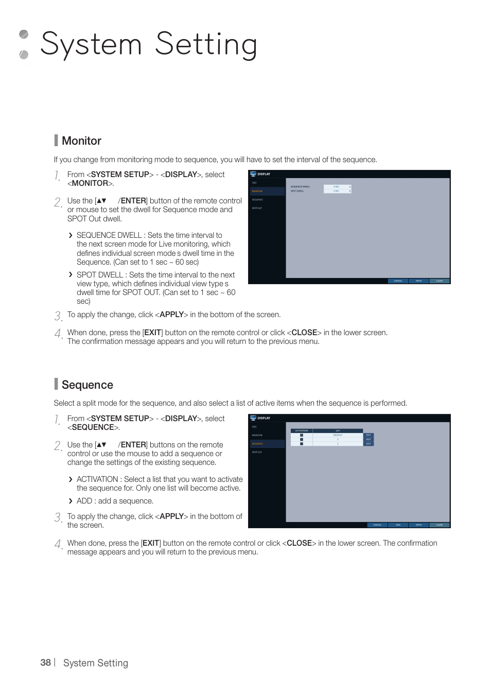 System setting | CCTV Camera Pros iDVR-PRO A Series DVRs User Manual | Page 38 / 136
