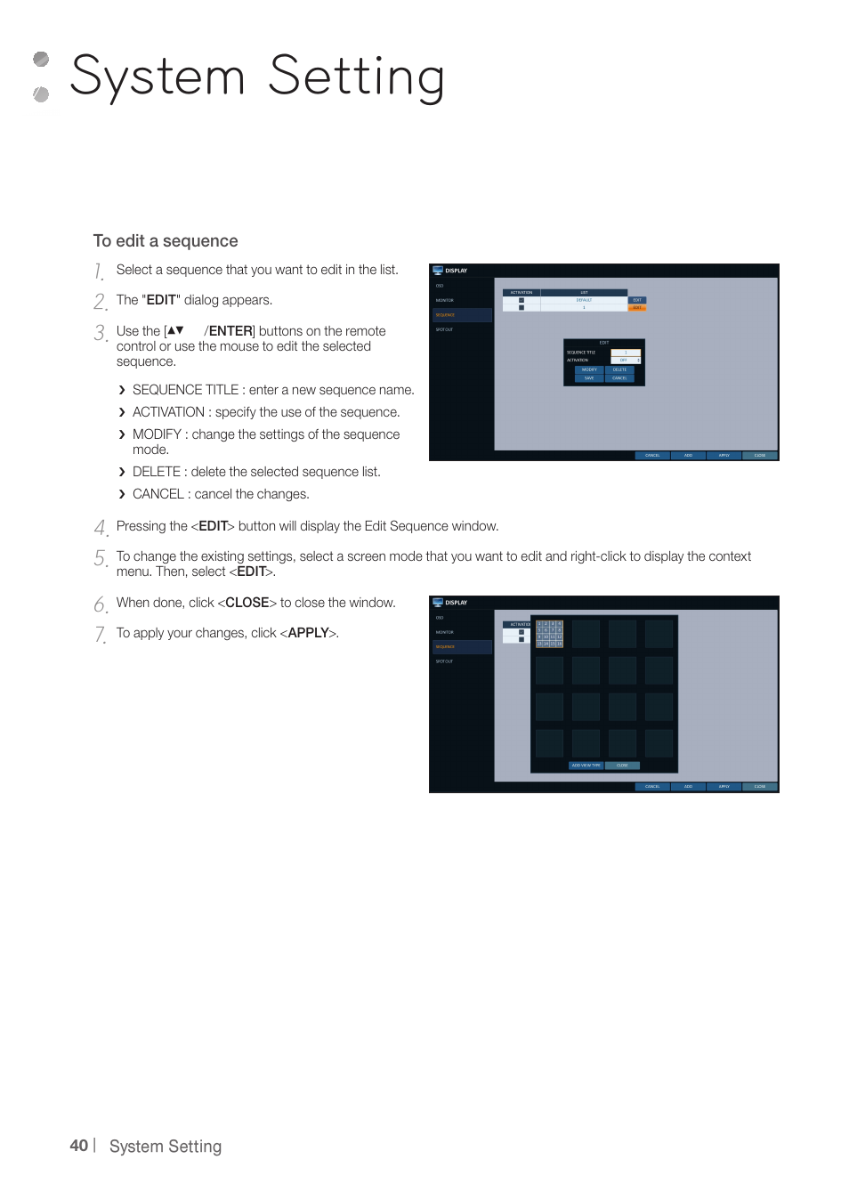 System setting | CCTV Camera Pros iDVR-PRO A Series DVRs User Manual | Page 40 / 136