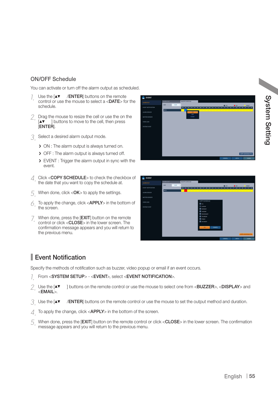 Sy ste m s ett ing | CCTV Camera Pros iDVR-PRO A Series DVRs User Manual | Page 55 / 136