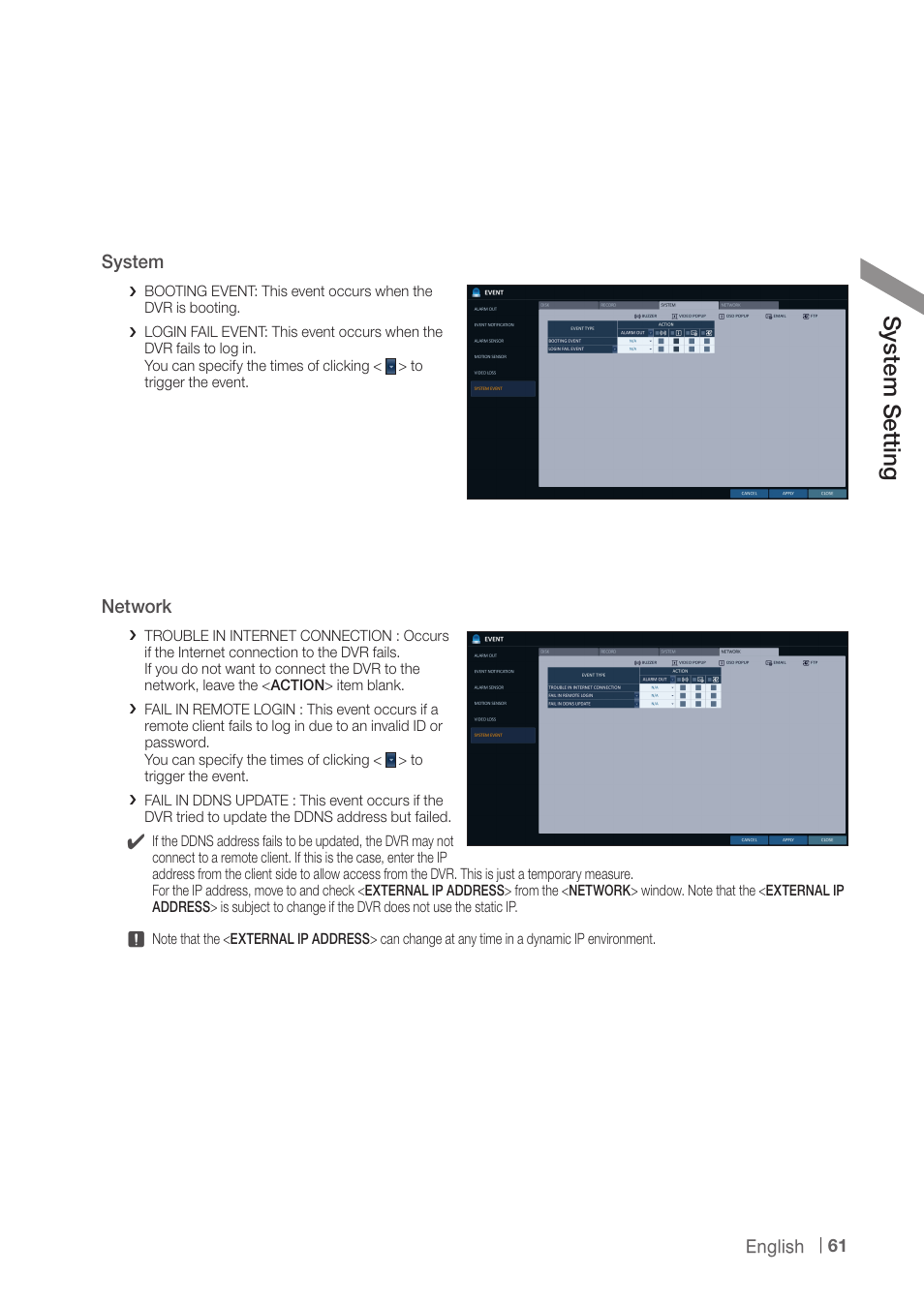 Sy ste m s ett ing | CCTV Camera Pros iDVR-PRO A Series DVRs User Manual | Page 61 / 136
