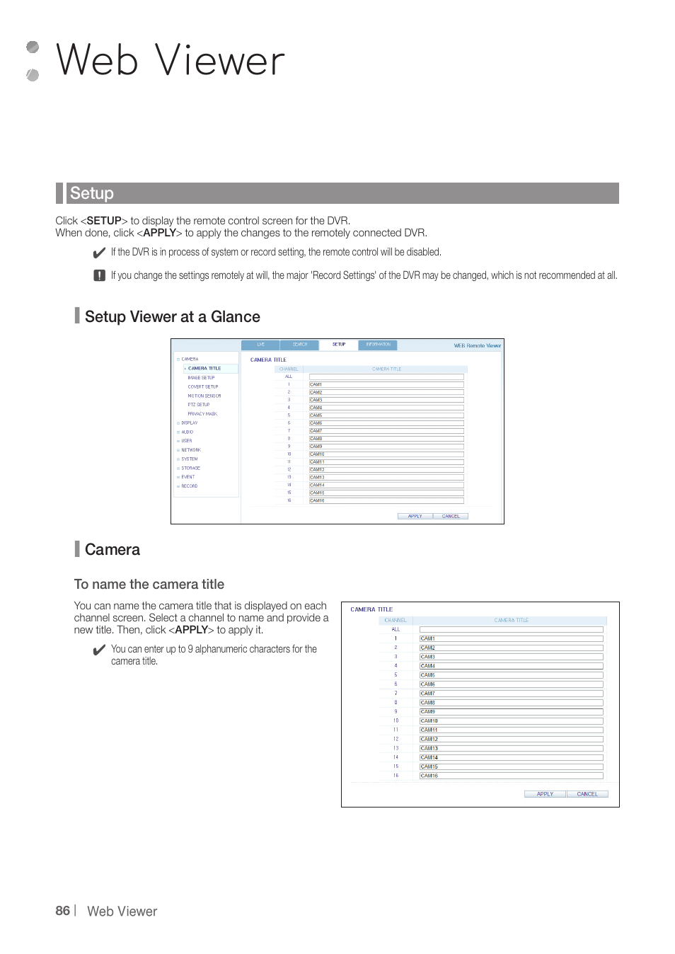 Web viewer | CCTV Camera Pros iDVR-PRO A Series DVRs User Manual | Page 86 / 136