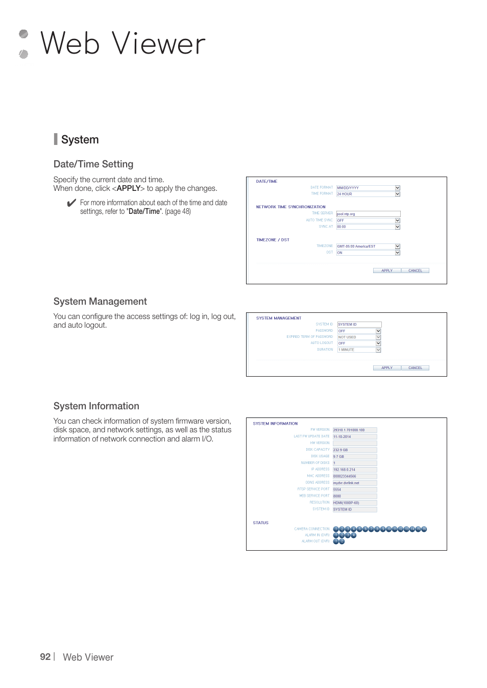 Web viewer | CCTV Camera Pros iDVR-PRO A Series DVRs User Manual | Page 92 / 136