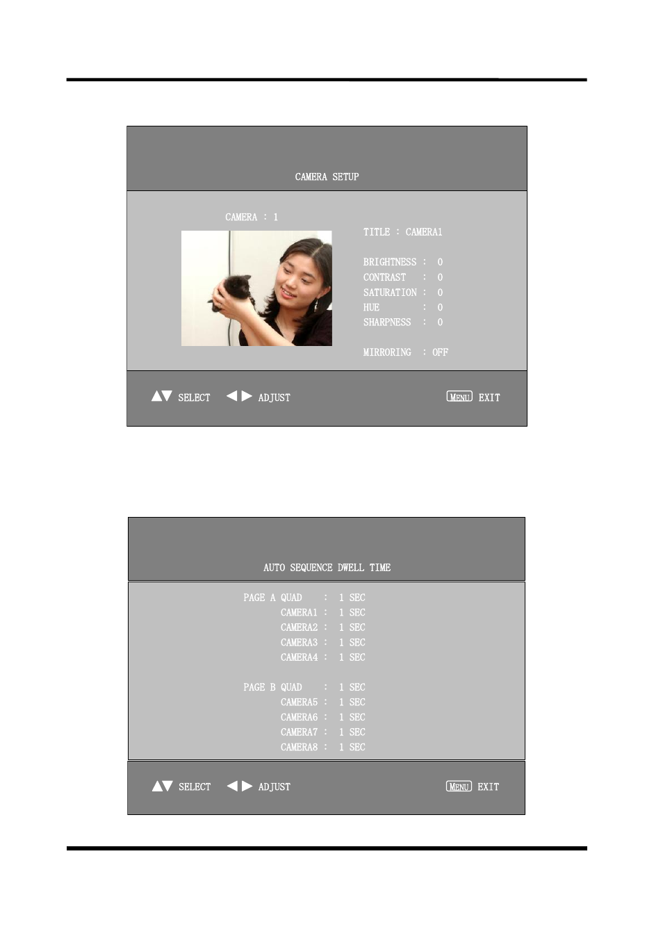 10 / 17 camera setup menu, Auto sequence setup menu | CCTV Camera Pros VM-Q401A CCTV Color Quad Processor User Manual | Page 12 / 15