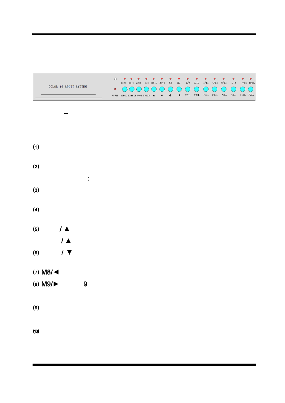 Front key operation | CCTV Camera Pros VM-16RT Video Multiplexer for CCTV User Manual | Page 7 / 25