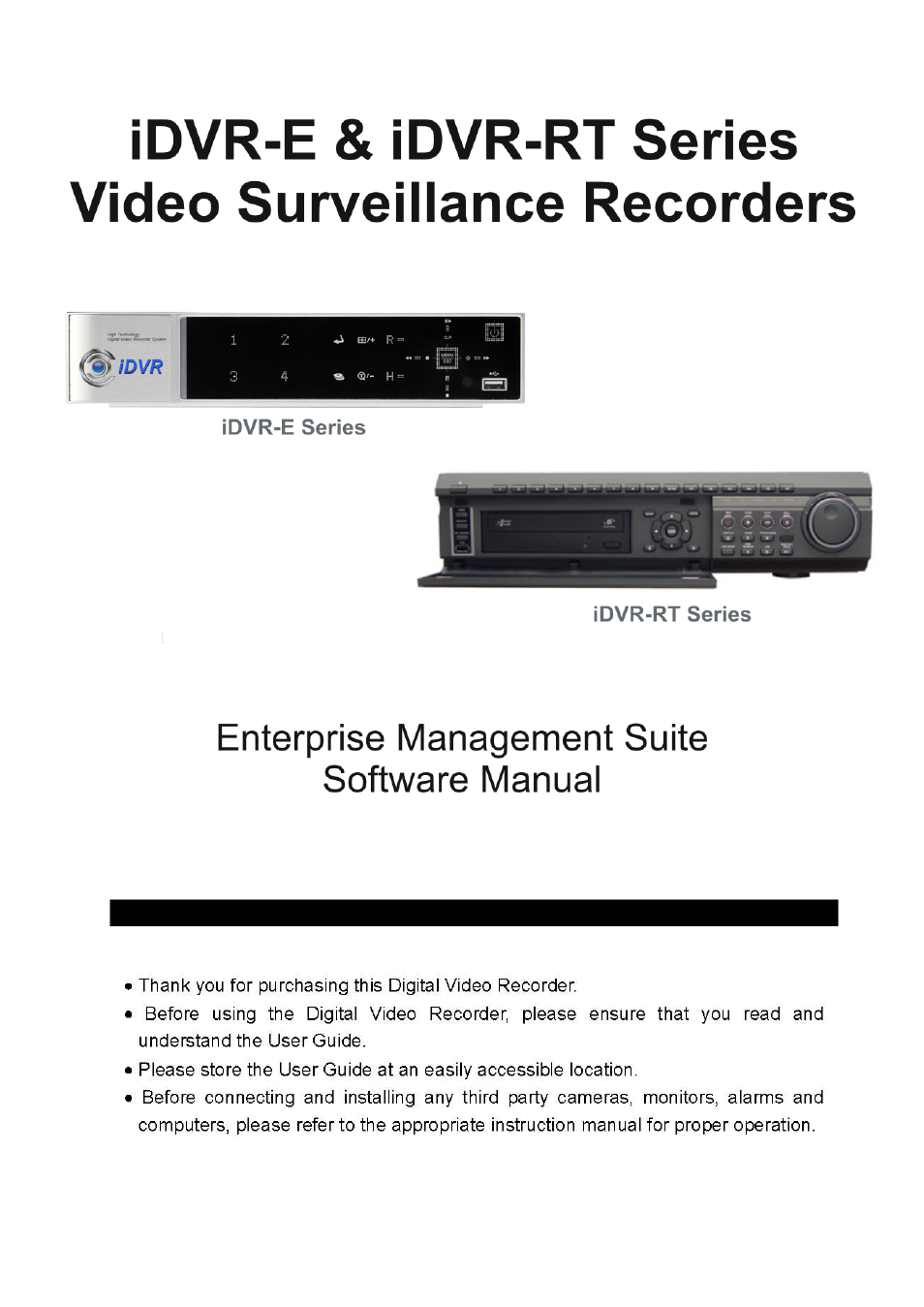 CCTV Camera Pros iDVR-RT Series Video Surveillance Recorders Software Manual User Manual | 45 pages