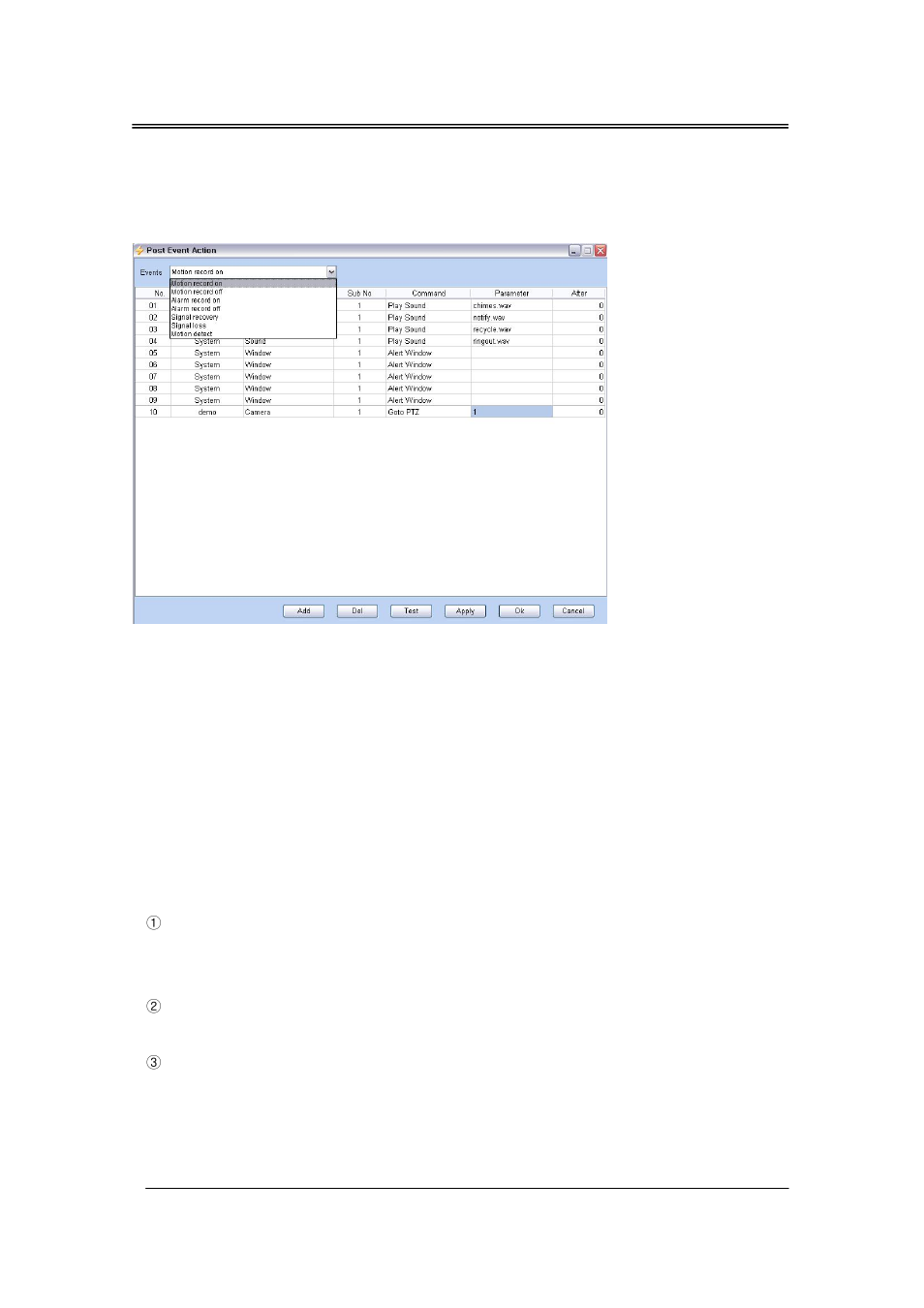 Camera post-event action | CCTV Camera Pros iDVR-RT Series Video Surveillance Recorders Software Manual User Manual | Page 39 / 45