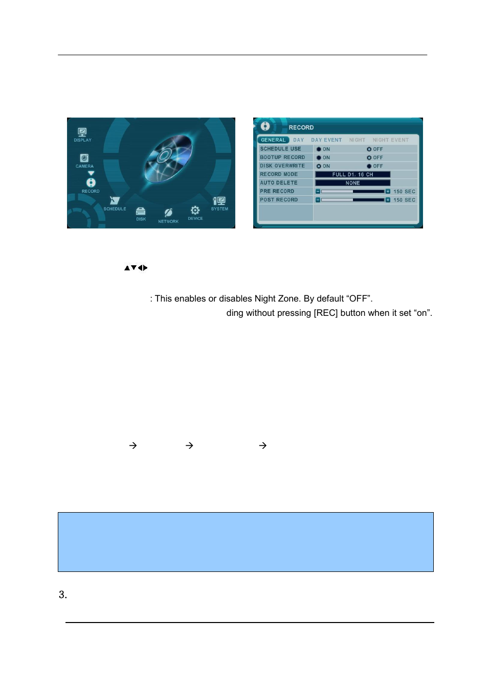 Record, Record general | CCTV Camera Pros iDVR-RT16 Real Time Stand Alone Surveillance DVR User Manual User Manual | Page 38 / 88