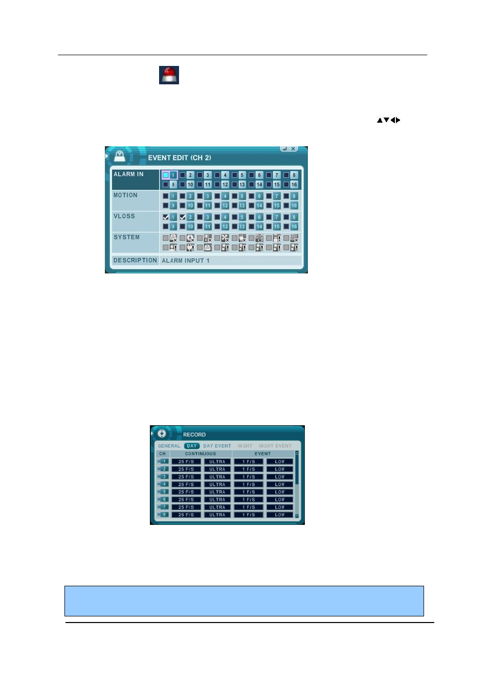 4 continues + event (motion/alarm) recording | CCTV Camera Pros iDVR-RT16 Real Time Stand Alone Surveillance DVR User Manual User Manual | Page 42 / 88