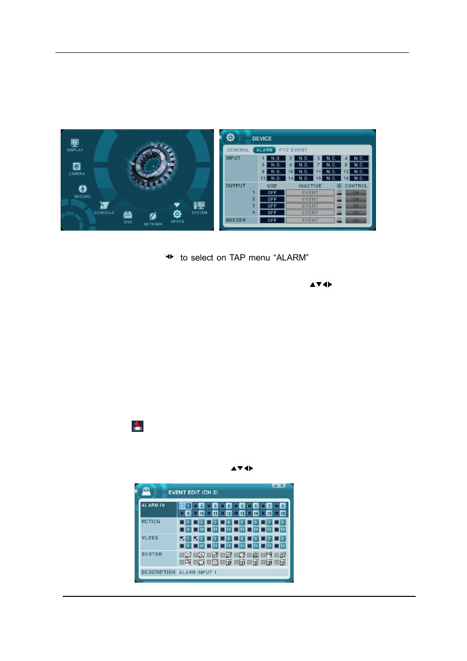 Alarm | CCTV Camera Pros iDVR-RT16 Real Time Stand Alone Surveillance DVR User Manual User Manual | Page 59 / 88