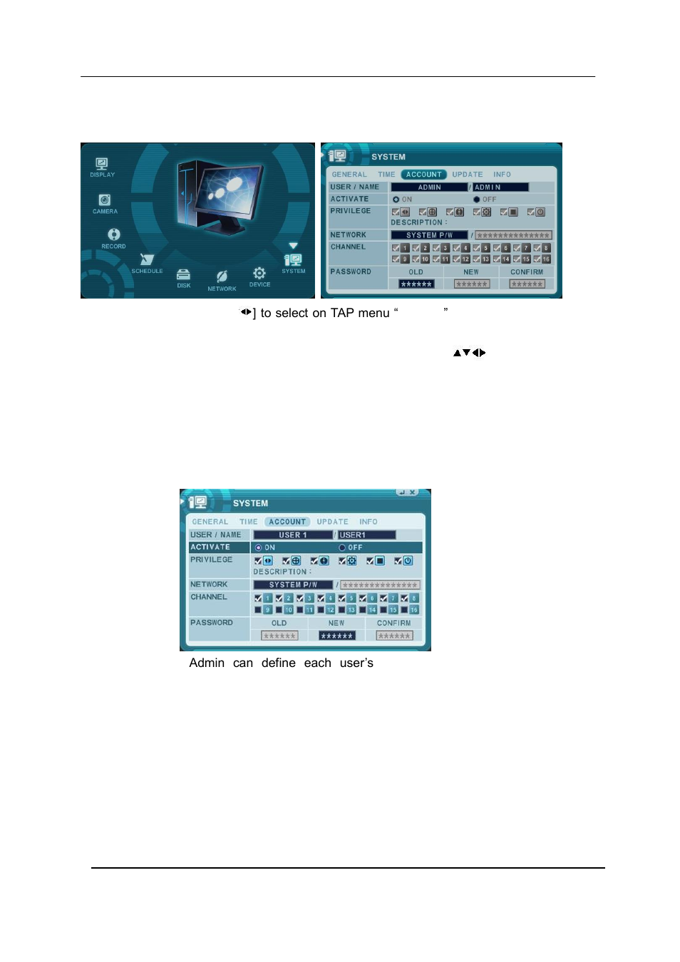 Account | CCTV Camera Pros iDVR-RT16 Real Time Stand Alone Surveillance DVR User Manual User Manual | Page 64 / 88