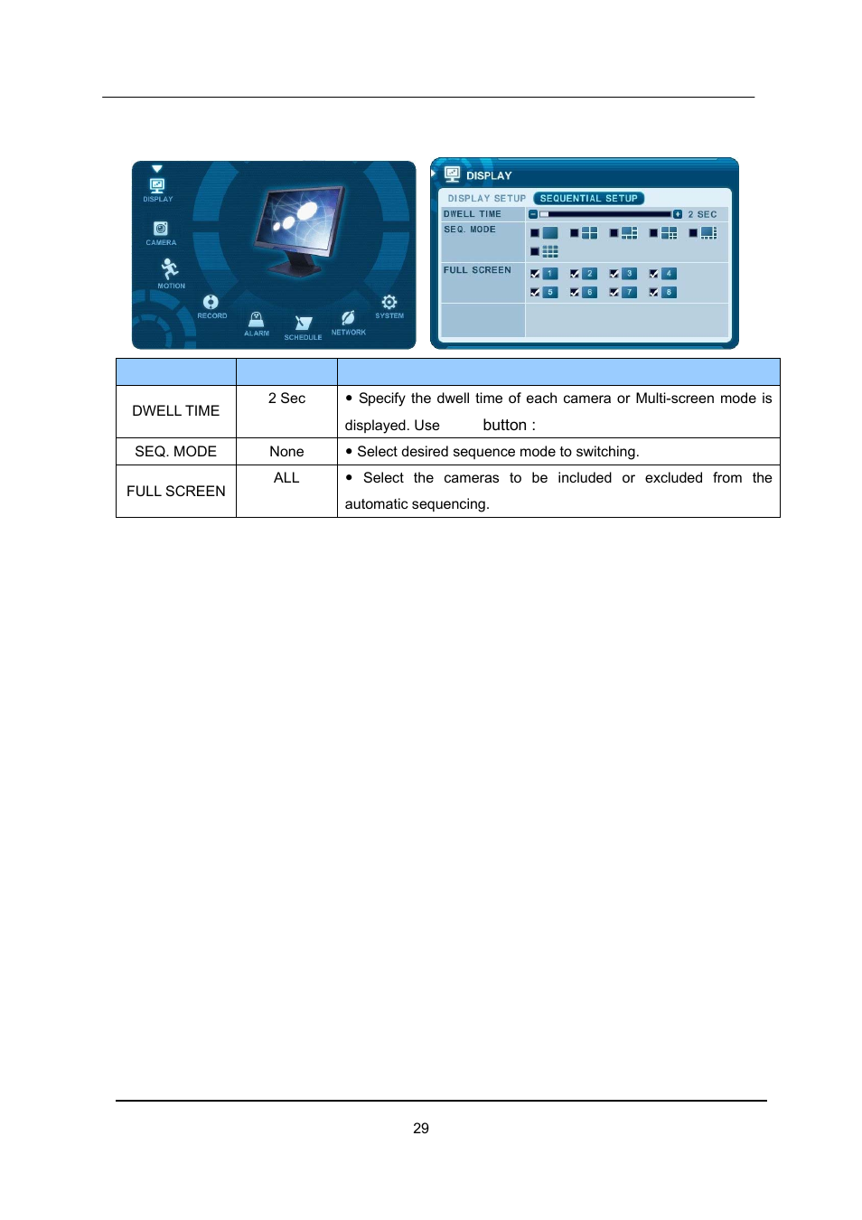 Sequential setup (auto sequence) | CCTV Camera Pros iDVR-E Series Video Surveillance Recorders Product Manual User Manual | Page 30 / 104