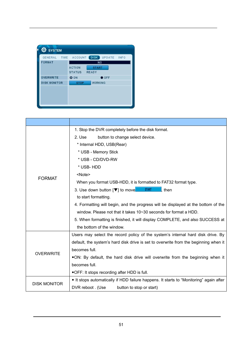 Disk | CCTV Camera Pros iDVR-E Series Video Surveillance Recorders Product Manual User Manual | Page 52 / 104