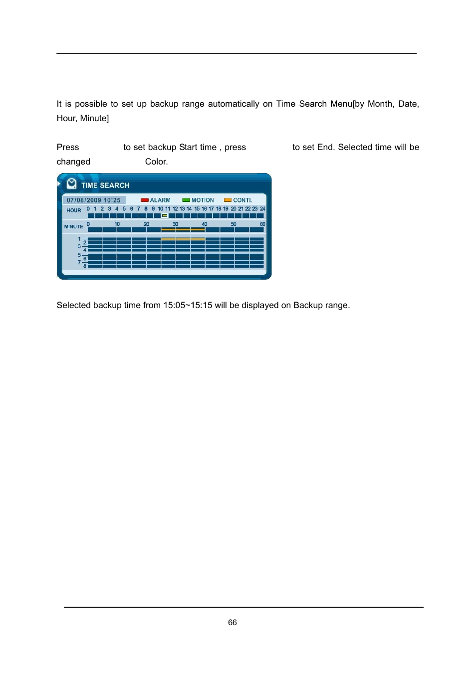 Back up range setup | CCTV Camera Pros iDVR-E Series Video Surveillance Recorders Product Manual User Manual | Page 67 / 104