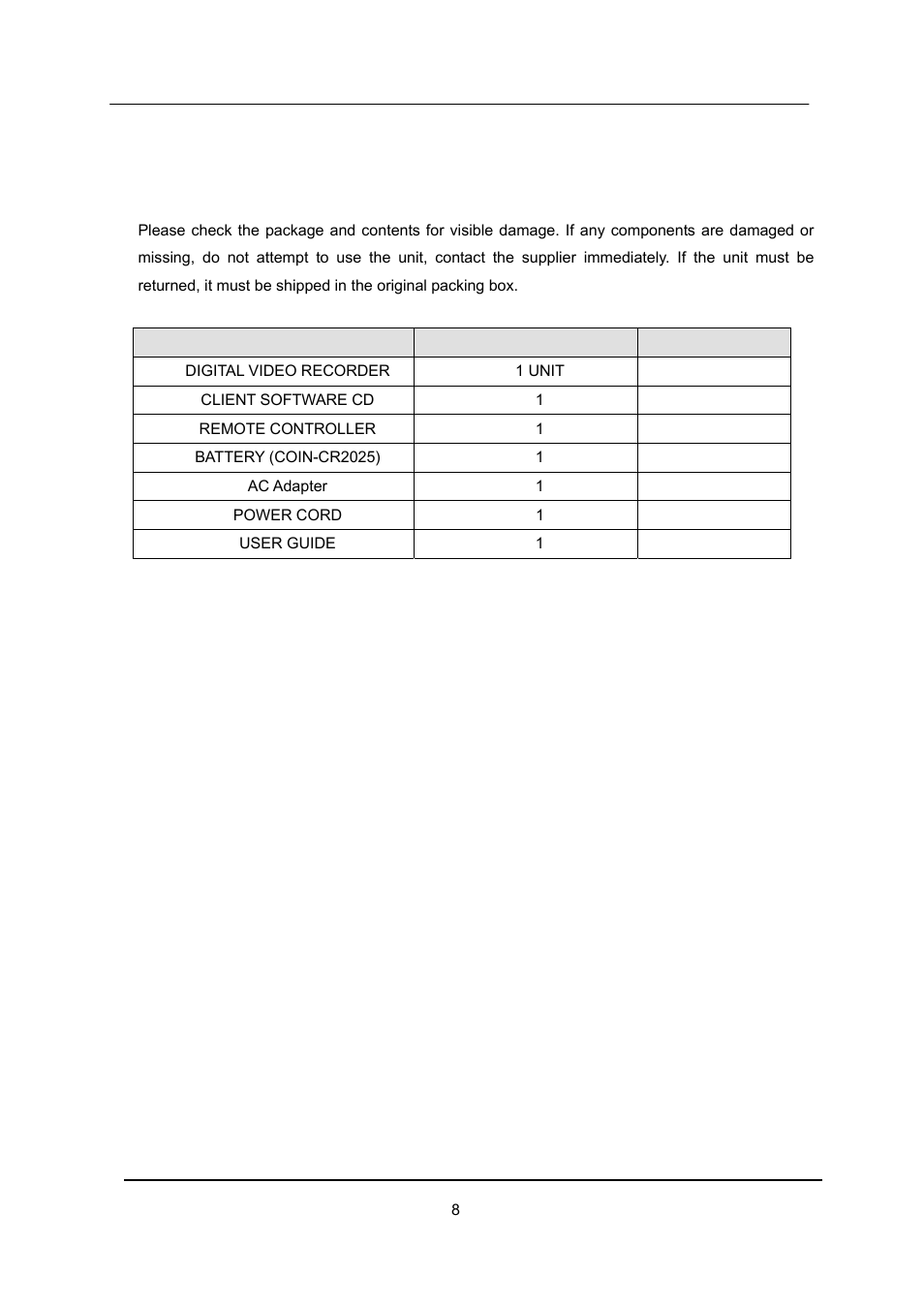 Package contents | CCTV Camera Pros iDVR-E Series Video Surveillance Recorders Product Manual User Manual | Page 9 / 104