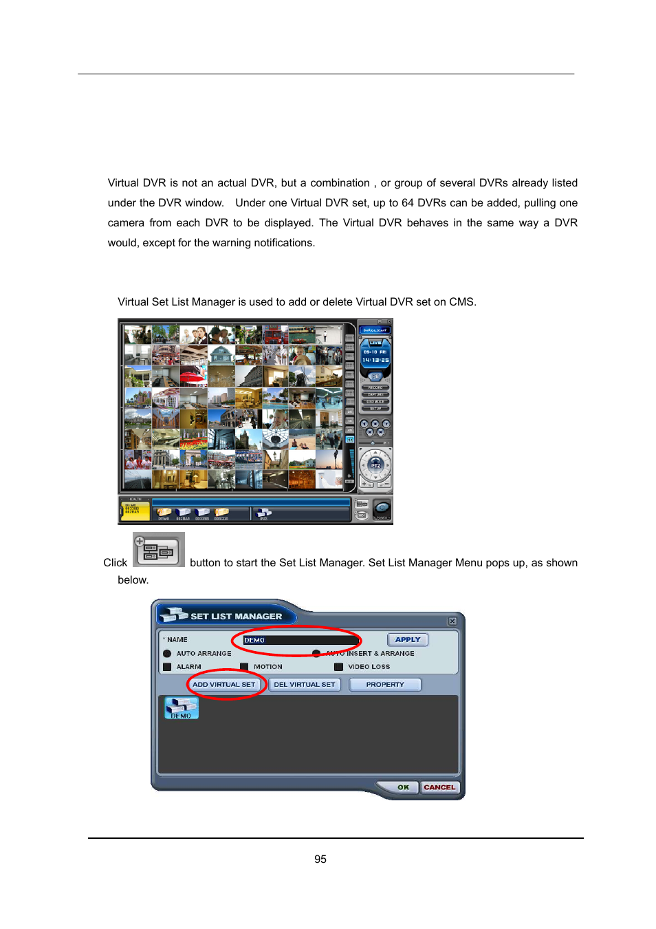 Virtual dvr, What is virtual dvr, Virtual set list manager | CCTV Camera Pros iDVR-E Series Video Surveillance Recorders Product Manual User Manual | Page 96 / 104