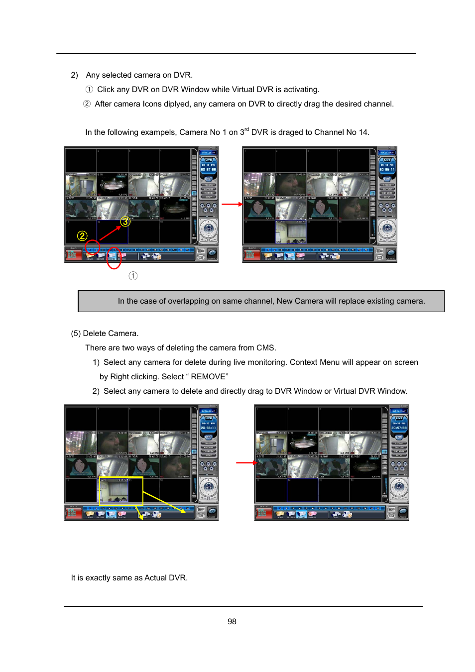 Live viewing on virtual dvr | CCTV Camera Pros iDVR-E Series Video Surveillance Recorders Product Manual User Manual | Page 99 / 104