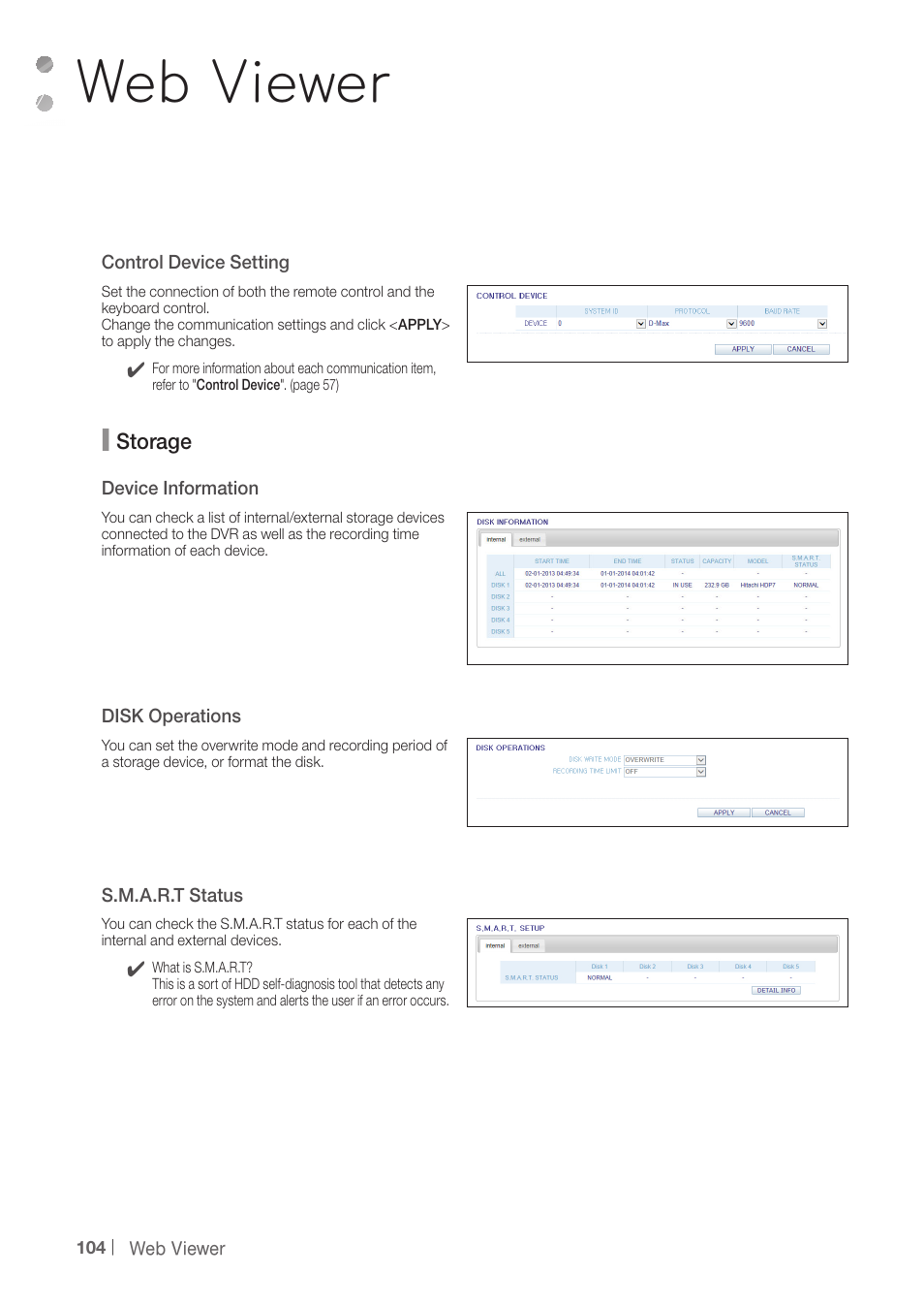 Web viewer | CCTV Camera Pros iDVR-PRO H Series DVRs User Manual | Page 104 / 150