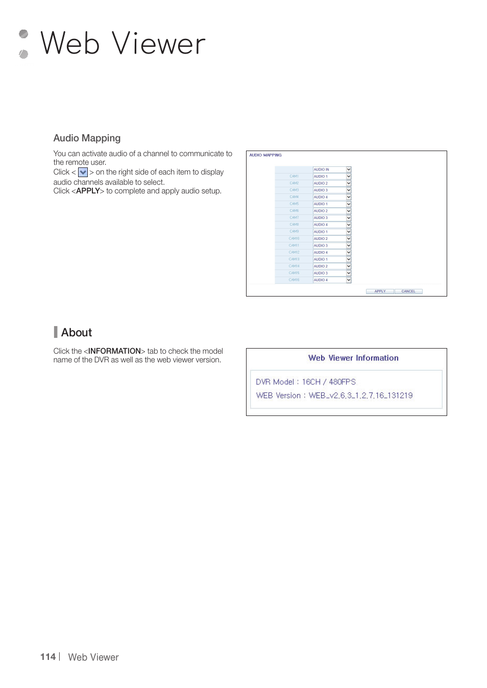 Web viewer | CCTV Camera Pros iDVR-PRO H Series DVRs User Manual | Page 114 / 150