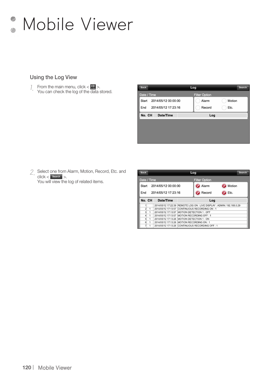 Mobile viewer | CCTV Camera Pros iDVR-PRO H Series DVRs User Manual | Page 120 / 150