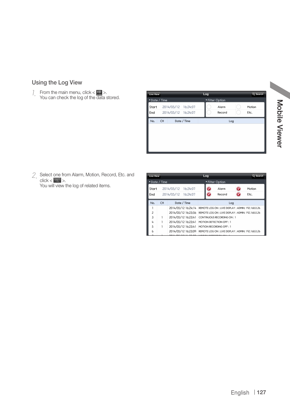 Mob ile v iew er | CCTV Camera Pros iDVR-PRO H Series DVRs User Manual | Page 127 / 150